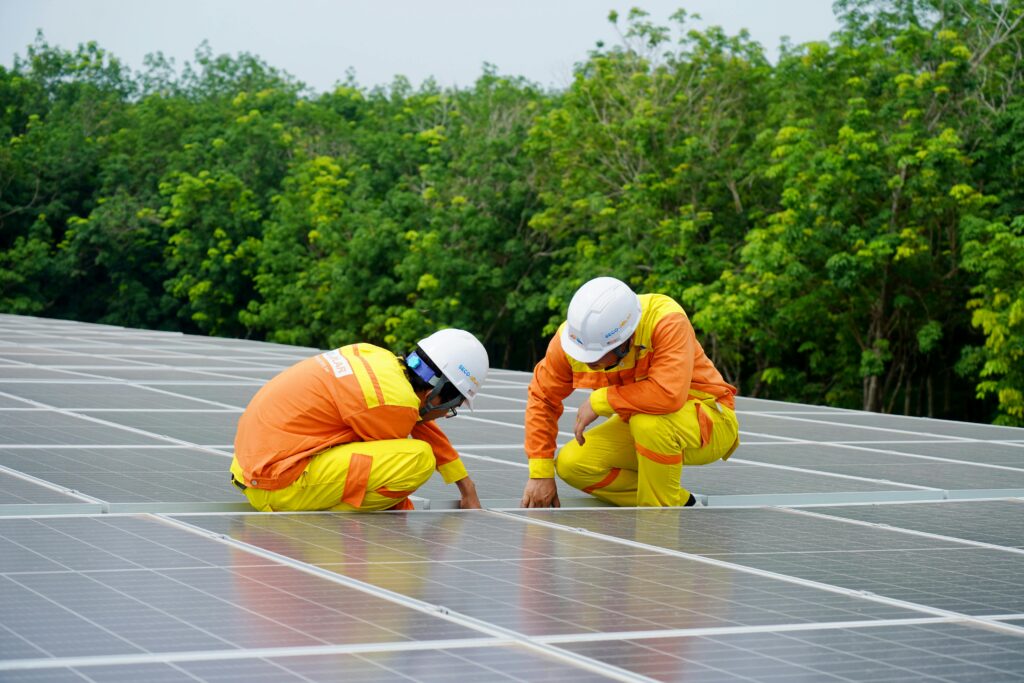 Technicians Installing Solar - Installation Process - Scheduling Installation Date And Connection Application